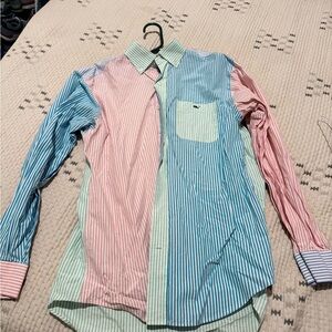 Vineyard Vines Blue and Pink Striped Men's Shirt